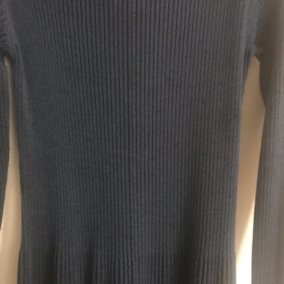 Teal and black long sleeve rubbed sweater dress - Picture 3 of 6